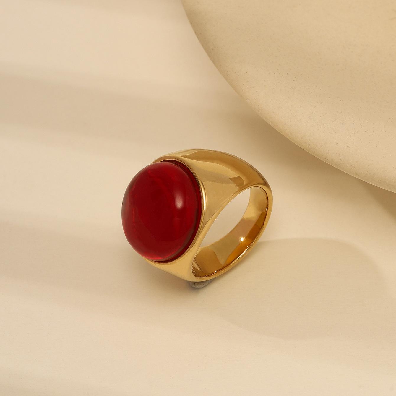 

Модное геометрическое кольцо в стиле хип-хоп из нержавеющей стали с золотым покрытием - Простое и стильное гладкое кольцо Size 7