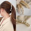Perlen-Bananen-Haarspange, Kopfschmuck, Ins-Perlen-Bananen-Clip, vertikaler Clip, gedrehter Pferdeschwanz-Halter, Haarnadel, einfacher Stil, Haar-Accessoires