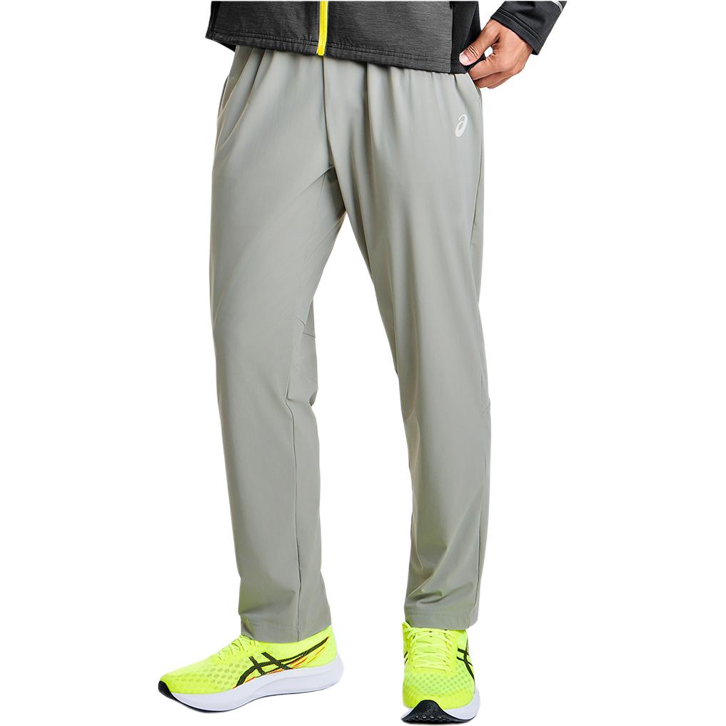 Asics Mens Outdoor Series Quick-Dry Breathable Lace-Up Comfortable Running Knitted Sports Pants Men Bottoms Gray 2031E857-020