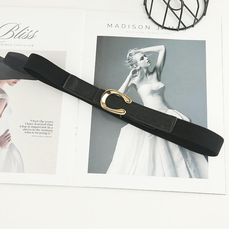 Elastic Elastic Coat Belt Accessories Decorative Dress Suit Waist Seal Women Autumn Winter Tide Summer Black