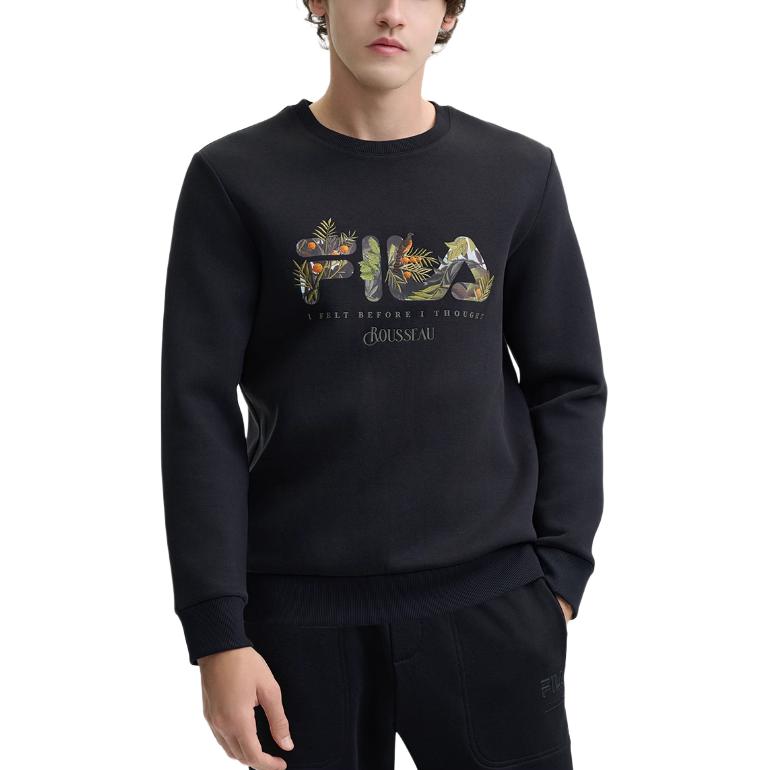 Fila X Rousseau Heritage Series Fashion Simple Comfortable Crew Neck Sweatshirt Men Sweatshirt Black F11M448219F-BK