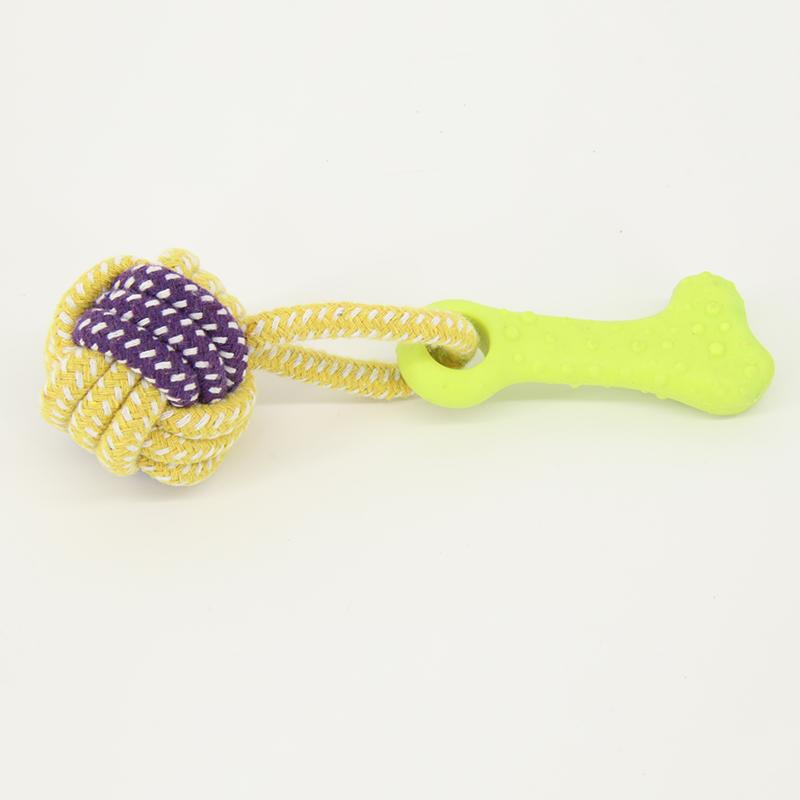 Factory Supply TPR Chew Ring and Rope Tug Dog Toy, Durable Interactive Puppy Teething Chew Aggressive Chewers