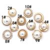 10pcs Pearl Gold Metal Women Coat Buttons For Clothing Vintage Sweater Decorative Buttons Quality Sewing Accessories