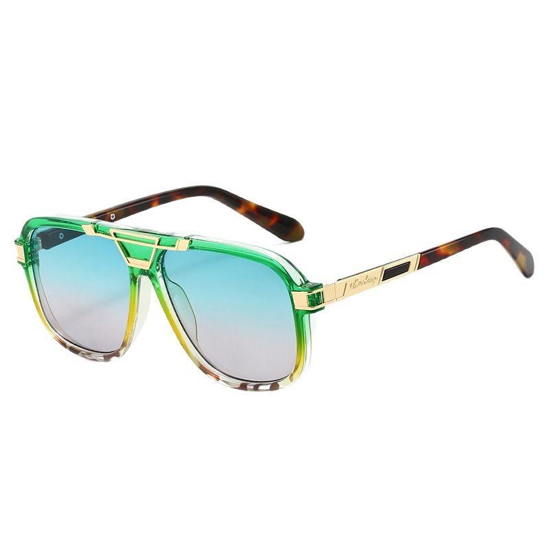 

Новые персонализированные металлические солнцезащитные очки Модные женские солнцезащитные очки Женские УФ-защитные очки M6215 зелёный