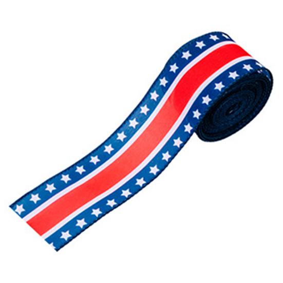 1 Rolle 4,5 m Amerikanische Flagge Band U.S.. Flaggen-Elemente Gedenk-Dekorationstuch Unabhängigkeitstag Zugband Festival-Accessoires