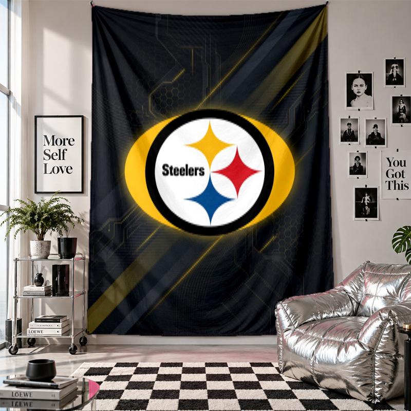 Pittsburgh Steelers Wall Tapestry Home Decor Wall Hanging Cloth for Bedroom Living Room Background