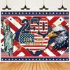 USA 250th Anniversary 1776-2026 Backdrop Patriotic Statue of Liberty & Eagle Print, American Flag Themed Party Background Banner