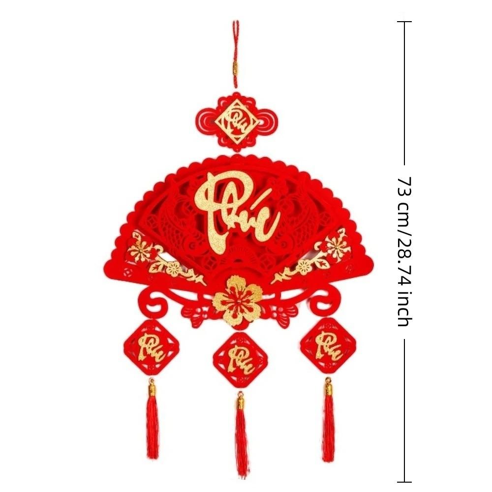 Vietnamese Lunar New Year Tet Pendant Felt Fabric with Tassel Spring Festival Hanging Traditional Spring Festival
