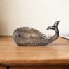 Rustic Resin Whale Statue, Ocean Coastal Whale Sculpture, Nautical Farmhouse Tabletop Sea Animal Figurine for Home Shelf, Desk Decor