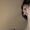 Drip Oil Purple Pearl Flower Summer Girl Heart Versatile Sweet And High End Earrings