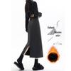 Plush High-Waist Wool Pencil Skirt for Women: Autumn/Winter Fashion with Back Slit and Elegant A-line Cut