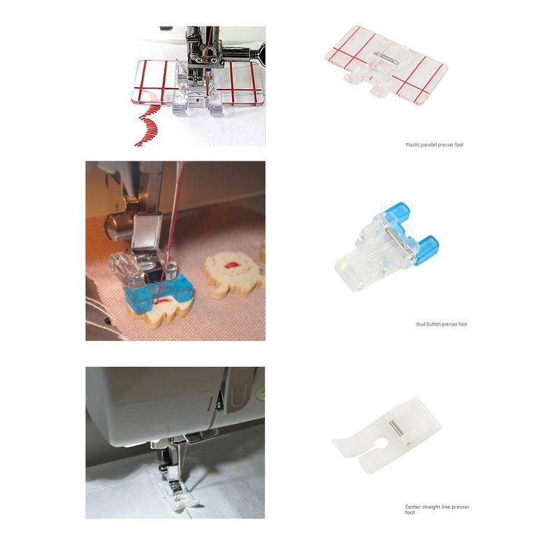 Domestic Electric Sewing Machine Plastic Lock Edge Retaining Elastic Embedded Rope Jacquard Leather Oxford Presser Foot Sewing Machine Accessories