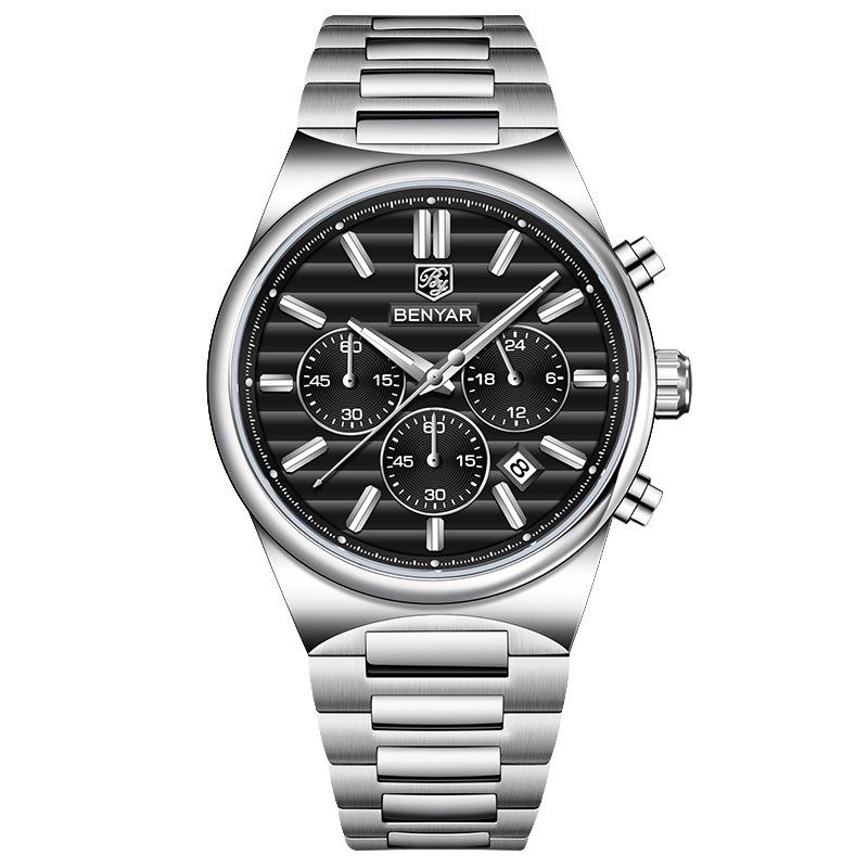 BENYAR Men's Quartz Watch, Fashionable Waterproof Luminous Wristwatch BY-5214M.