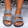 Fashion Lady  Sole Tender Feet Shoes Cheap Pricing No Heel Bling Crystal Italian Blue Orange Slippers Yellow Slides For Women