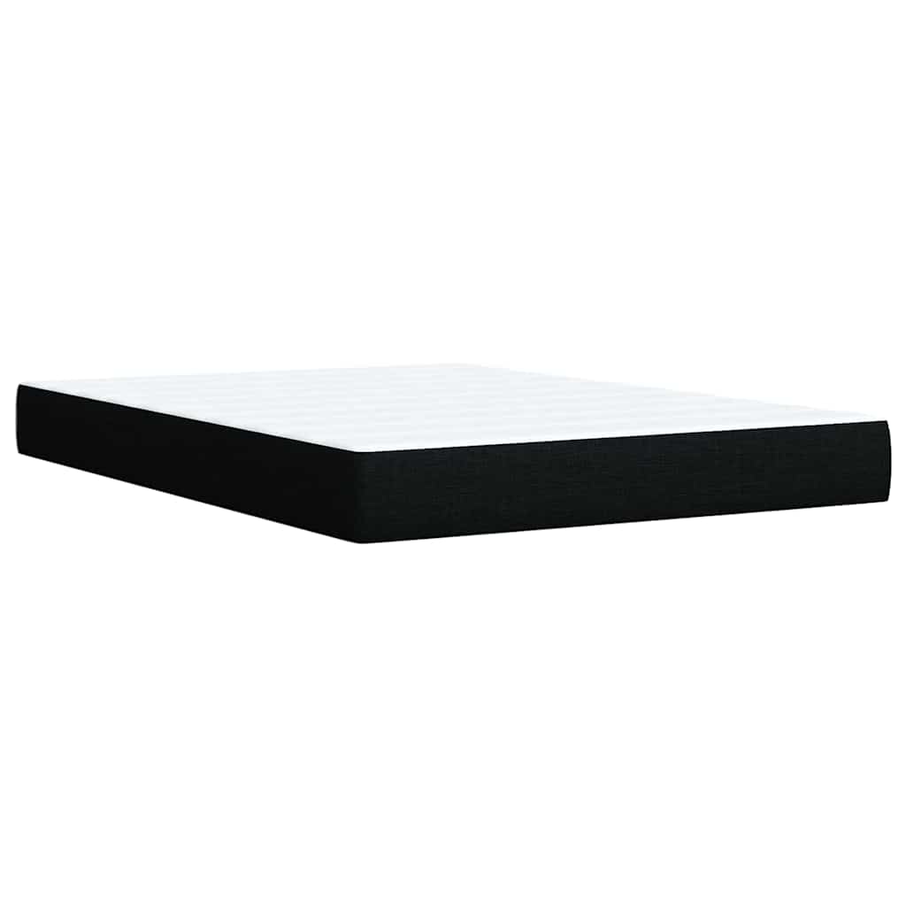 Box Spring Bed with Mattress Black 140 X 190 Cm Fabric