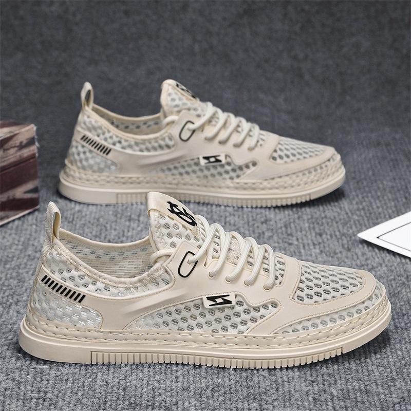 Summer hollow board shoes men's big net casual men's shoes breathable mesh shoes men's student tide shoes 2024 new models
