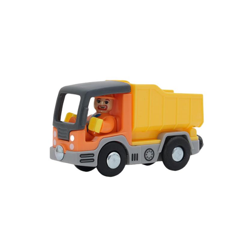 Plastic Inertial Police Car Engineering Vehicle Trailer Compatible with Wooden Thomas Train Track Toy
