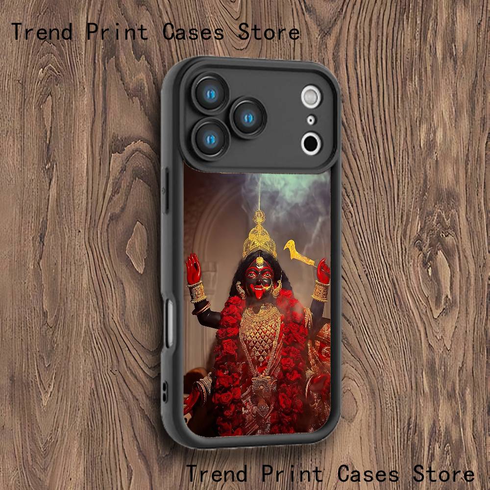 

Кейс Kali Jay Maa Goddess Mahakaali для iPhone 11,12,13,14,15,16,17, Max, Pro, Plus, Air, Mini Защита камеры Черный Мягкий Чехол iPhone 17 Air