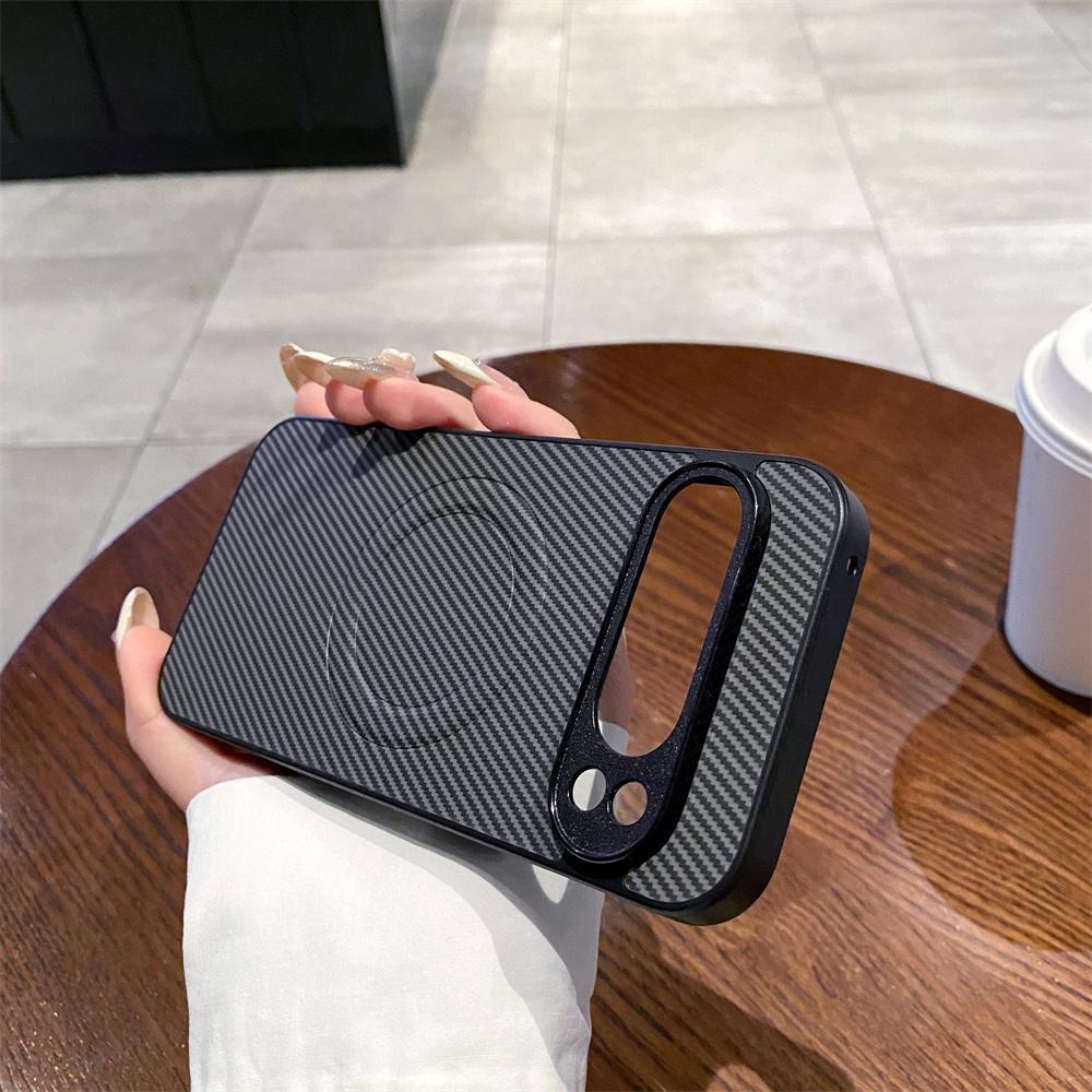 Shockproof Phone Case for Google Pixel  9 Pro XL 8 7 6 9A 8A 7A 6A Carbon Fiber Leather for Magsafe Magnetic Protective Cover