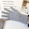 Five Finger Full Finger Mittens Warm Cycling Driving Gloves Elegant Plush Knitting Gloves  Autumn