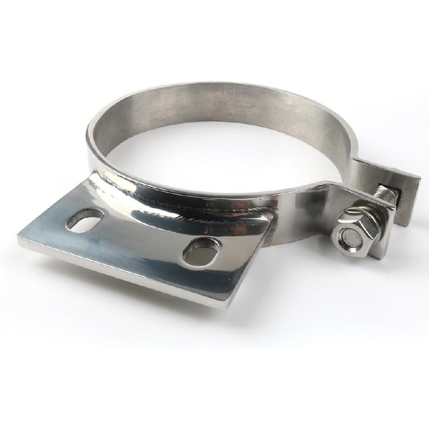 Fits Peterbilt Exhaust Stack 5" Mount Bracket Clamp Chrome 379 359 1987-1993 10294 Silver