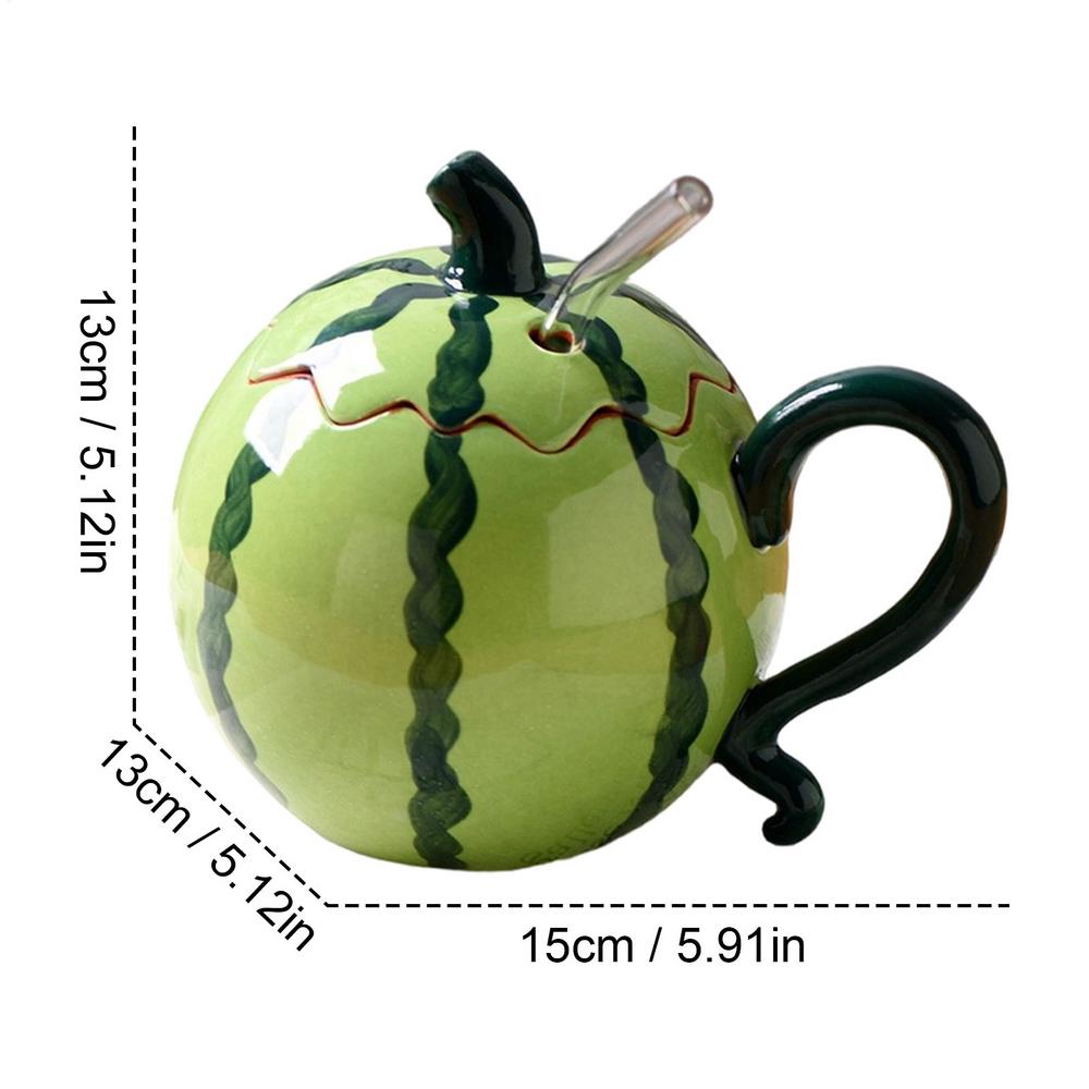 Lustige Kaffeetassen 300ml Wassermelone Mit Strohdeckel Teetasse Auslaufsichere Kaffeetassen Für Mutter Freundin Schwester Tochter Geburtstag