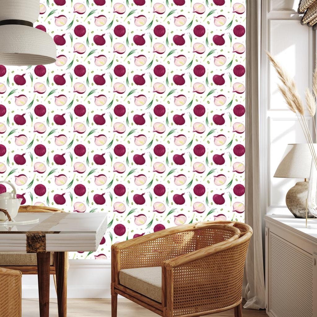 Onion Wallpaper White and Purple for Living Room and Bedroom 50x1000