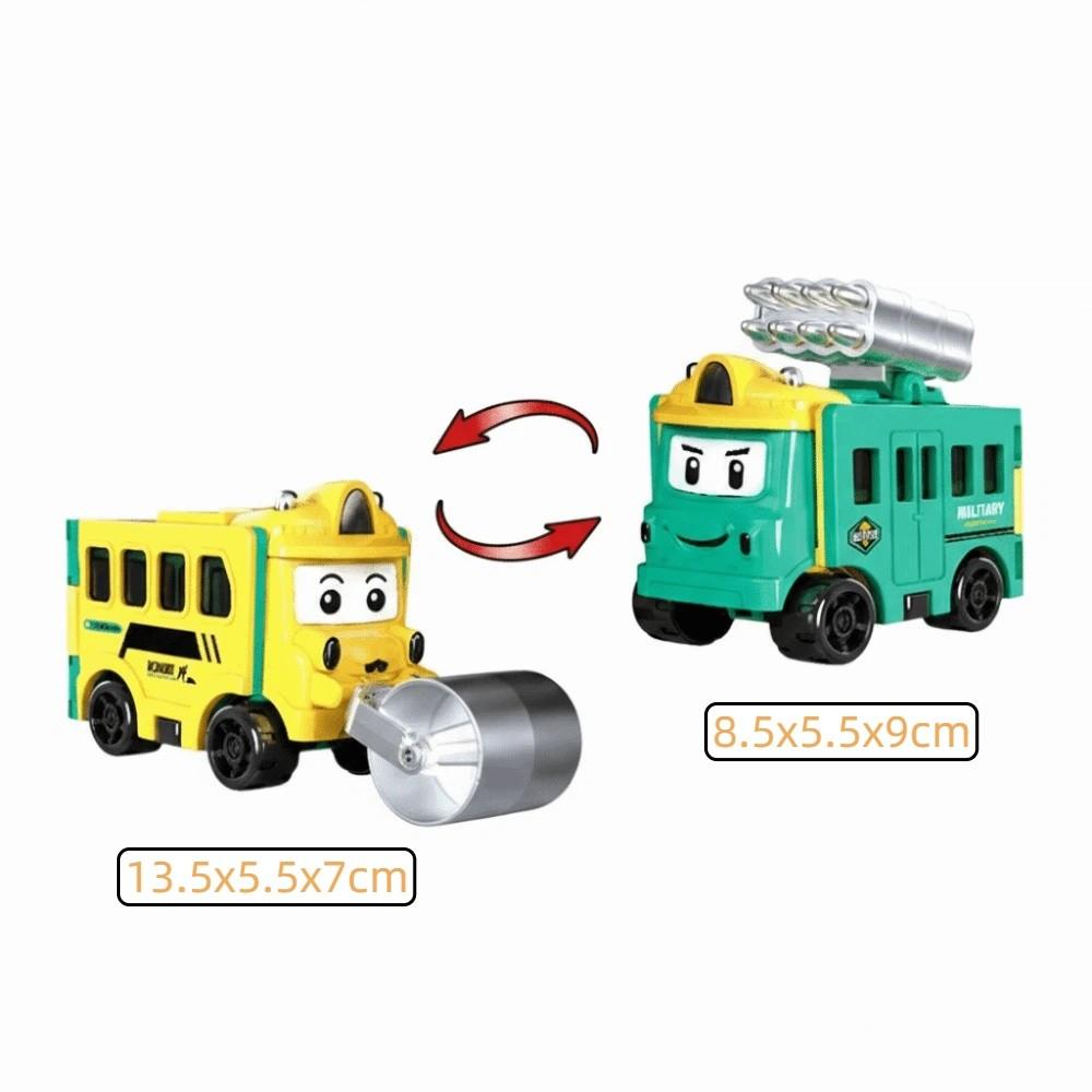 Pull Back Transformable Car Toy Double-Sided Pull Back Trucks Inertia Engineering Vehicle  Kids
