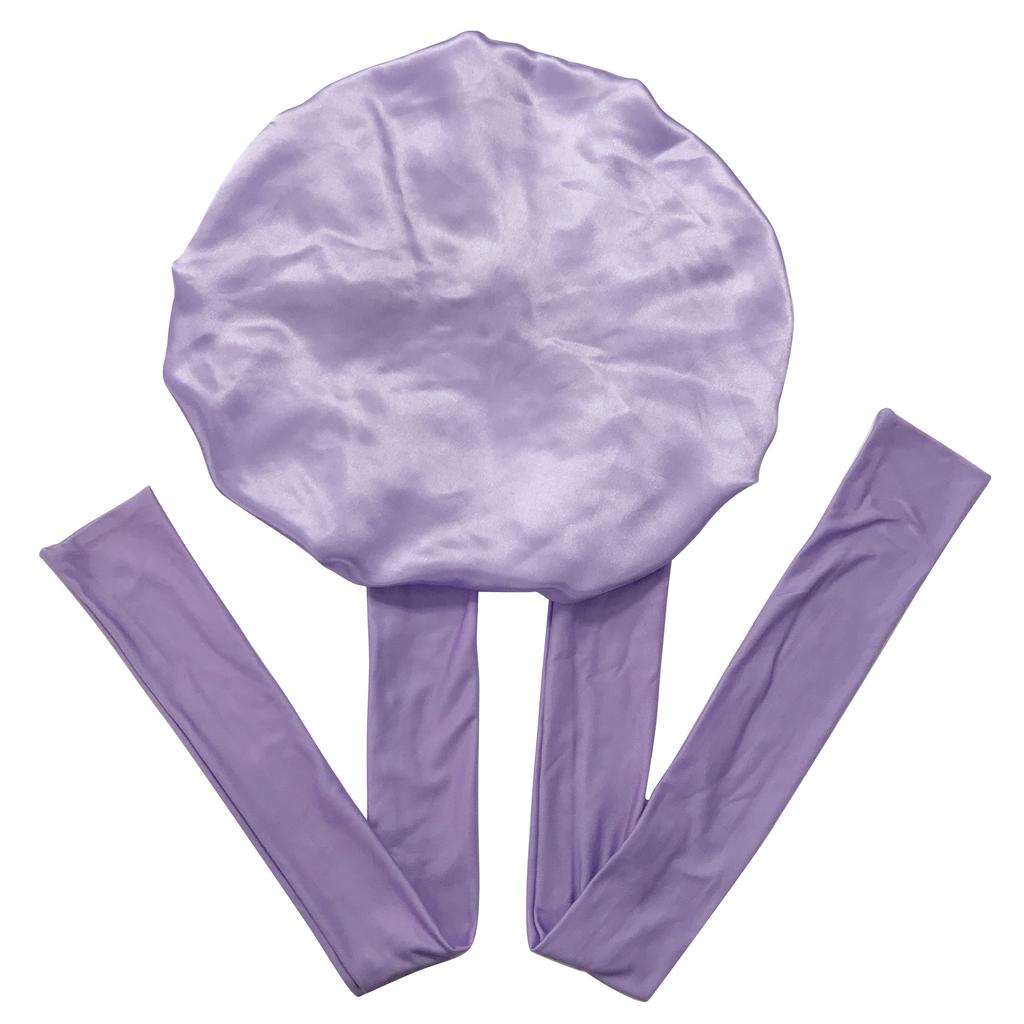 New Arrivals Custom Logo Elastic Long Ties Single Layer Bonnets and Satin Wraps