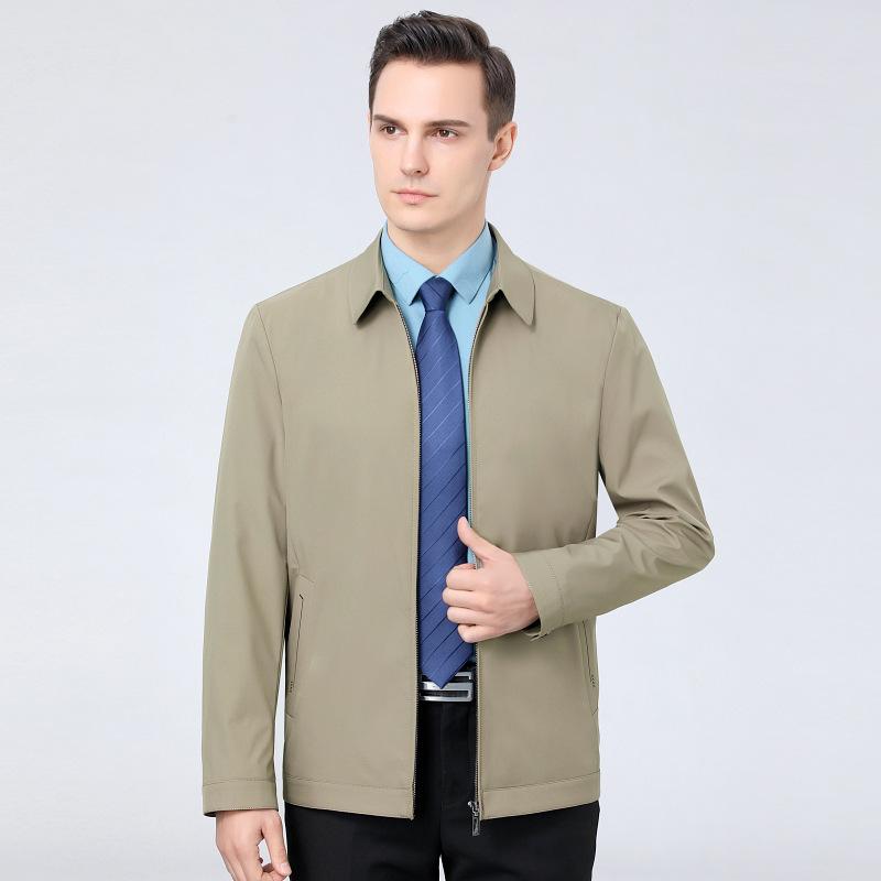 2024 Men's Versatile Lapel Jacket - Spring & Autumn Casual Outerwear for Middle-aged and Elderly