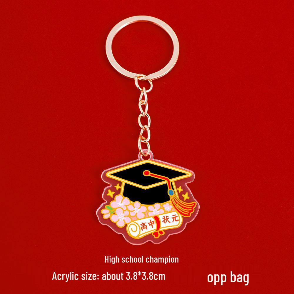 Golden Graduation Cap Keychain: Inspirational Gift for Students