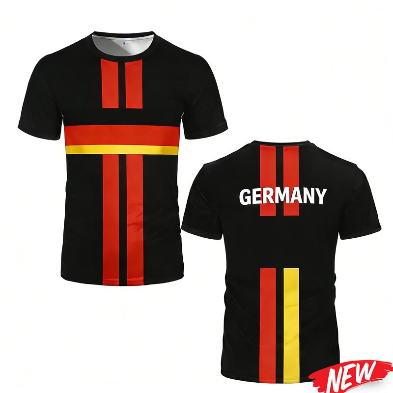 Fashion Germany Flag Graphic T Shirt Men Trendy 3D Printed Football Jersey Cool Streetwear Short Sleeve Oversized Tee Shirts
