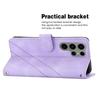 For Samsung Galaxy S25 Ultra Case Imprinted Line Leather Phone Cover with Handy Strap