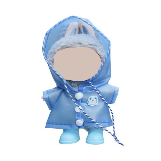17cm Doll Raincoat Hooded Cape Small Animal Rainwear Waterproof Doll Clothes Gift for Birthday Display Collector
