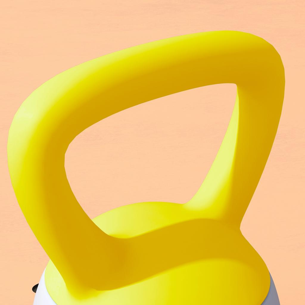 8KG Soft Kettlebell, Kettlebell with Non-Slip Handle for Home Gym, Weight Lifting, Strength Training, Yellow/Grey