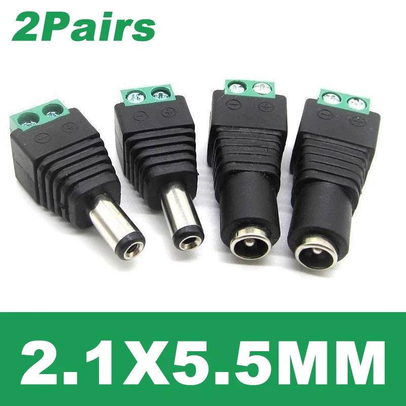 

4/10Pcs 2.5mm*5.5mm DC Power Connector 2.1mm*5.5mm Plug Jack Male Female Socket for Audio Video