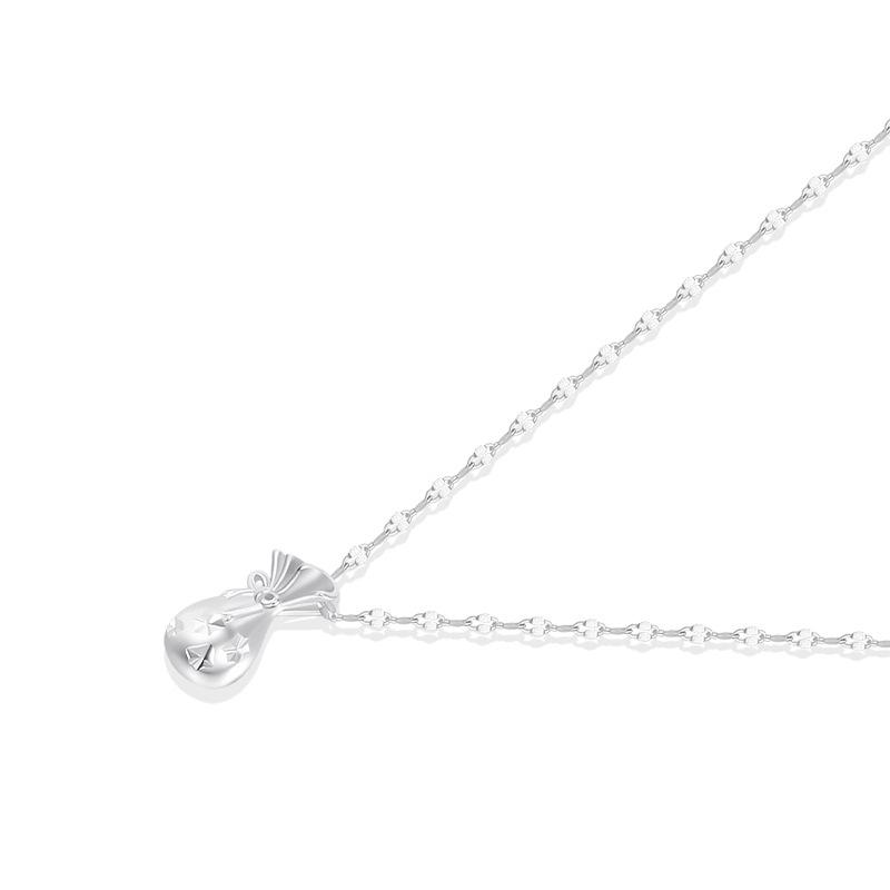S925 Sterling Silver Necklace with Niche Design Sense, Small Money Bag, Clavicle Chain, National Style, Wealth Attraction, and Lucky Bag Necklace