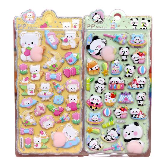 

3D Puffy Stickers Panda Rabbit Bear Animal Squishy Stickers for Kids Cute Bubble Butt Stickers for Crafts Phone Case Decor G