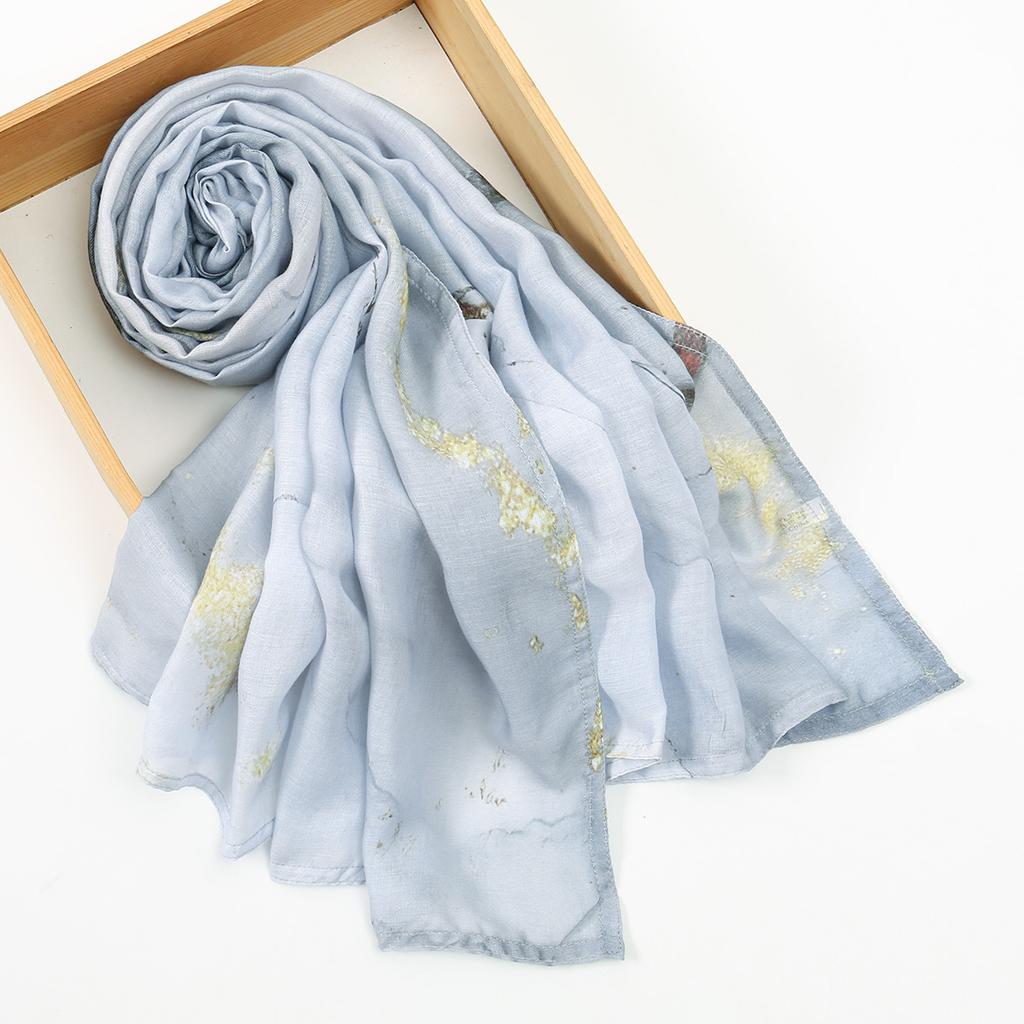 Fashion Printed Watercolor Modal Hijab Scarf For Woman Muslim Digital Printing Shawls Turban Ramadan Headscarf Scarves 170*70Cm