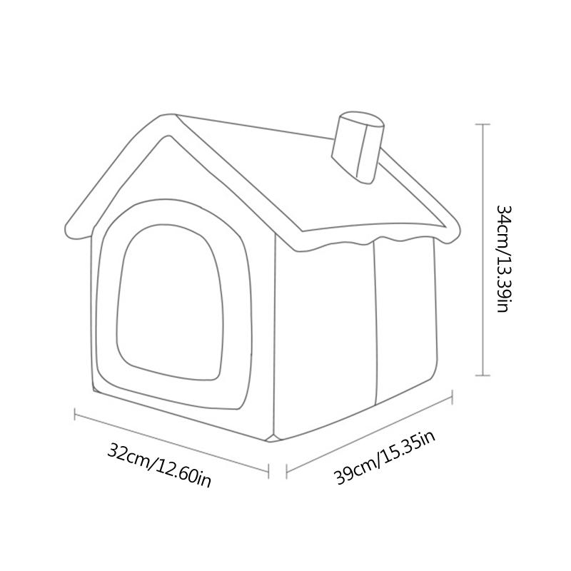 Condo Shape Cats House Bed Tent for Indoor Small to Large Cats Machine Washable Ultra Soft Cushion Anti-Slip Bottom