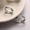 Verstellbarer Vintage geflochtener Ring Herren Damen Retro geometrisches Zahnrad Design Vergoldet Paar