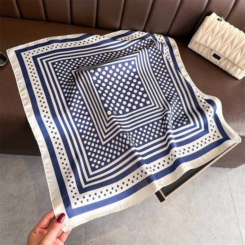 70Cm Red Dot Printed Scarf Women's Spring and Summer Polyester Fiber Scarf Fashion Versatile Clothes Bag Accessories Scarfs