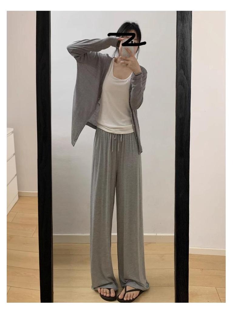Women's High-Waisted Wide-Leg Pants - 2026 Summer, Ultra-Light, Loose Casual Anti-Mosquito Sun Protection.