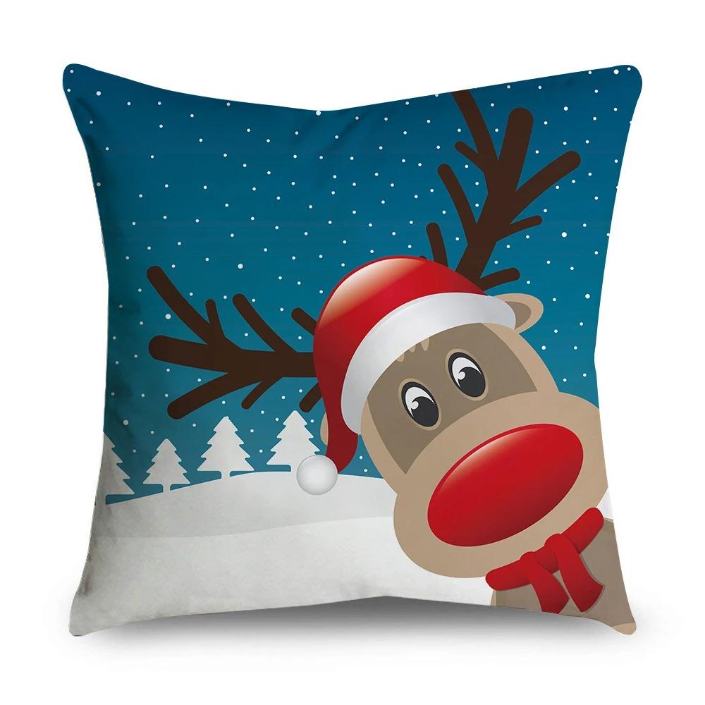 Christmas Themed Pillowcases Car Accessories Office Santa Claus Living Room Sofa Home Pillowcases