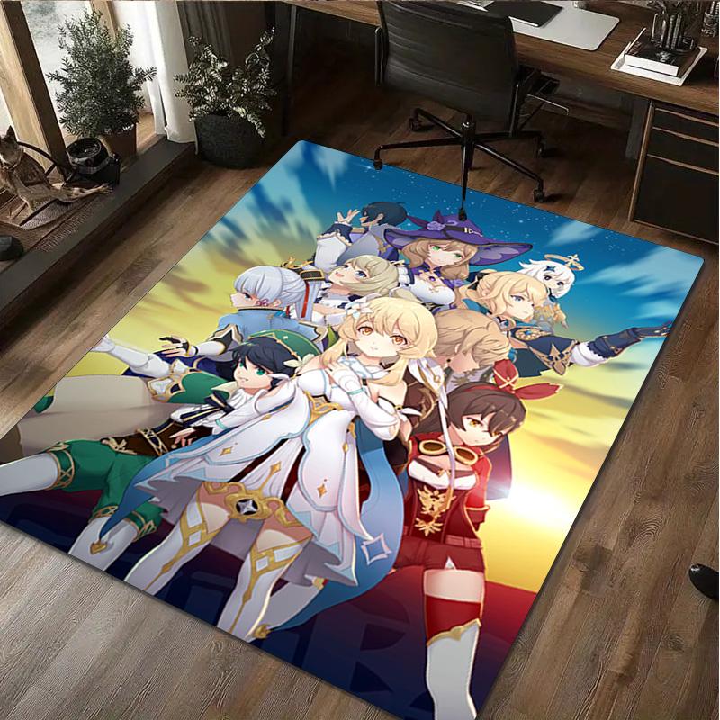 Genshin Impact Home carpet Office Decorative Carpet For Living Room Bedroom Door Mat Floor Rug Computer Chair Area Rug
