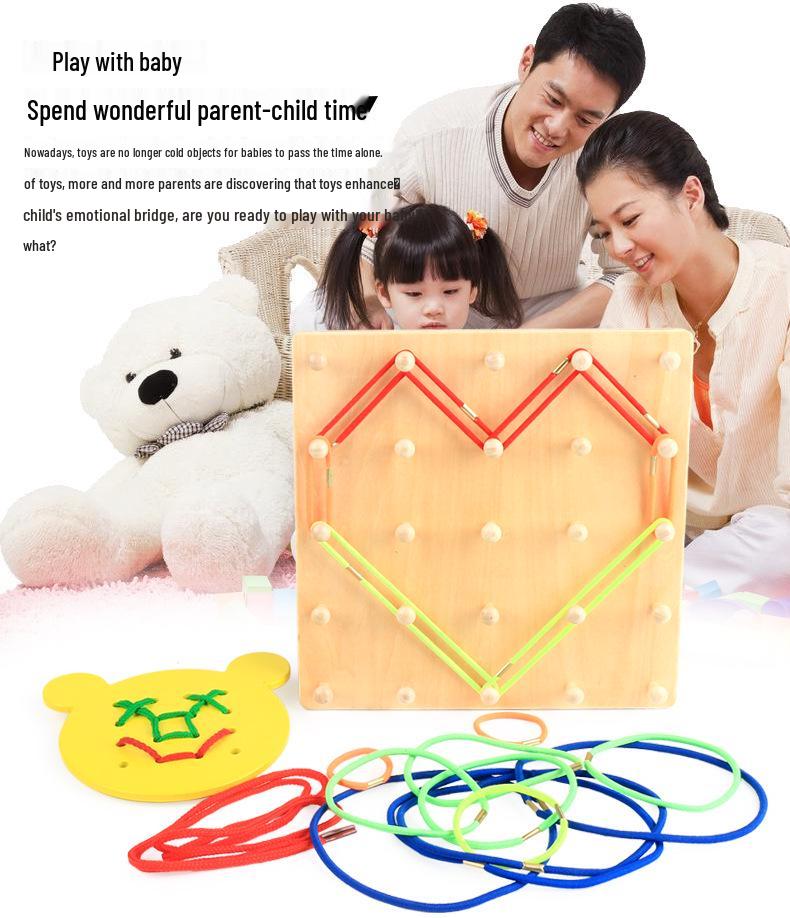 Changeable Shape Lacing Board: Multifunctional Educational Toy for 3+ Years