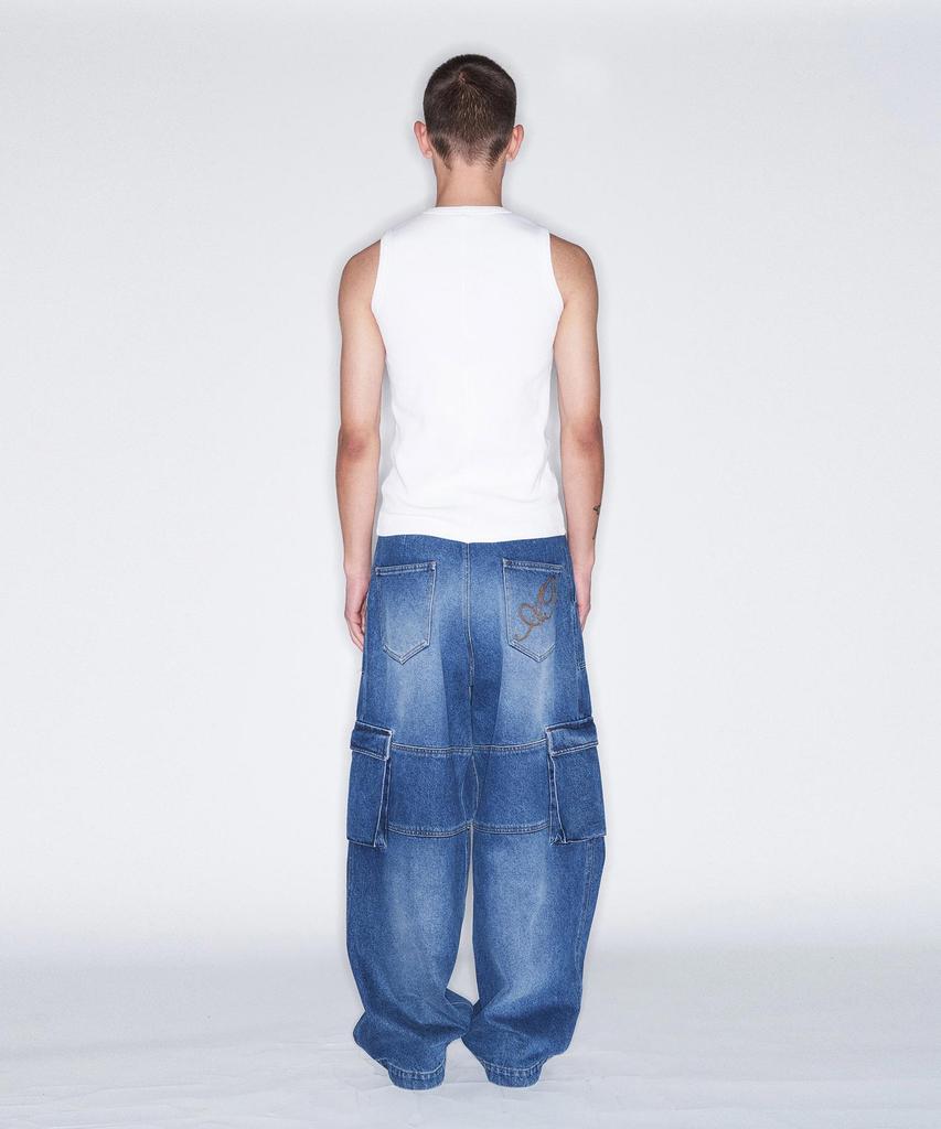 Peulomaleul Wide Fatigue Denim Pants / Blue