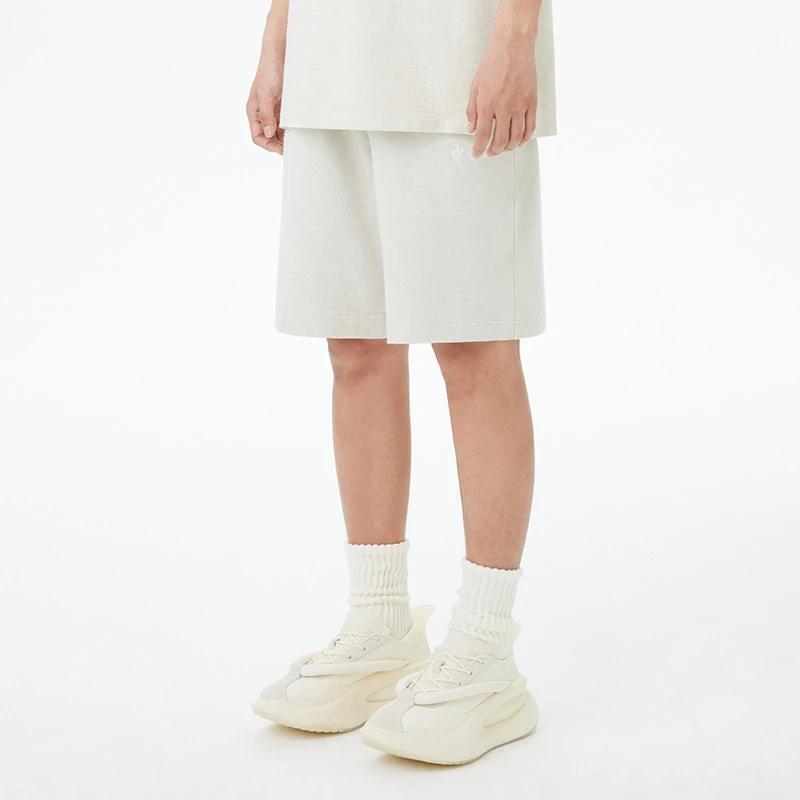 Li Ning Vital Essential Solid Color Loose Drawstring Shorts Men Shorts Light-Gray AKST063-1