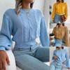 Maglione Corto da Donna Girocollo Manica Lunga Pullover Maglione Top Maglioni a Pipistrello Lavorati a Maglia