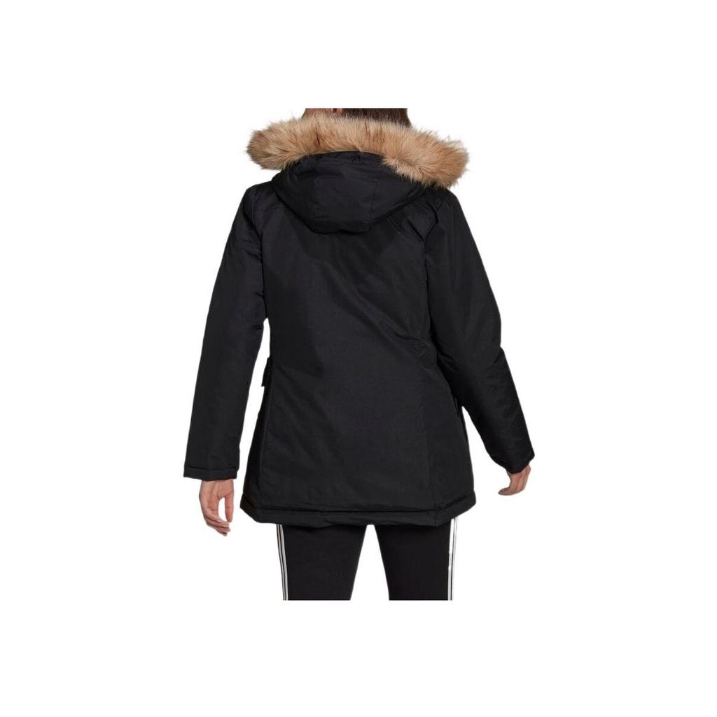 Adidas Utilitas Outdoor Sports Hooded Parka Jacket Women Outerwear Black GT1707